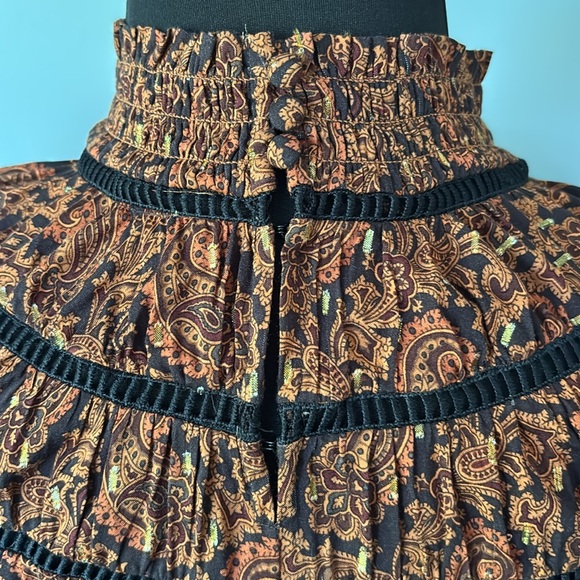 Rebecca Minkoff Jordana Brown Paisley Mock Neck Dress size M - Picture 6 of 12